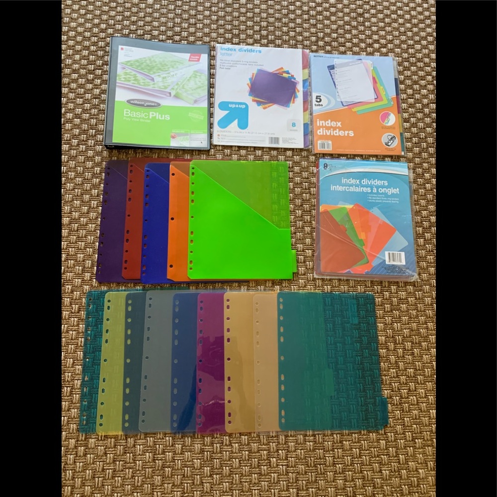 New Binder and Lots of Letter Size Index Dividers
